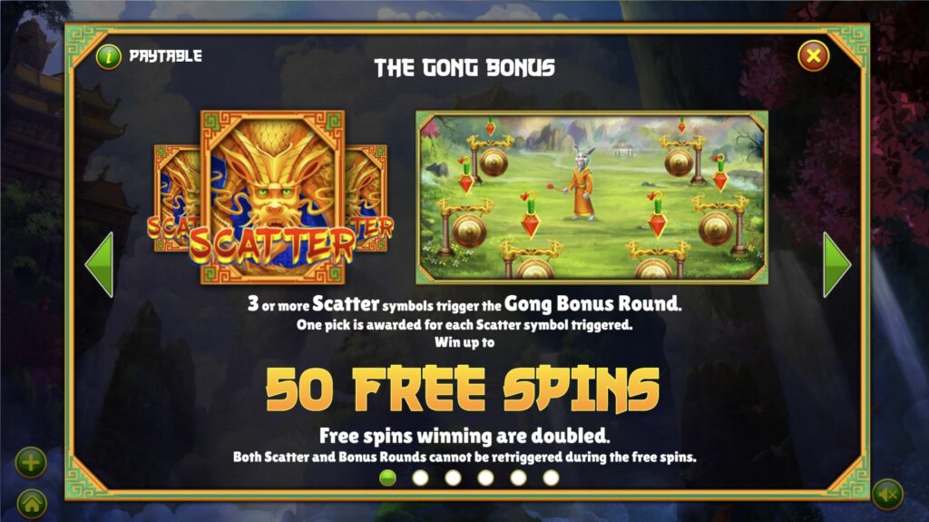 Mythical Creatures Free Spins Paytable
