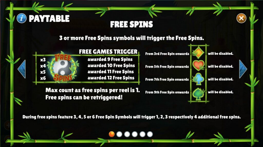panda playtime free spins paytable